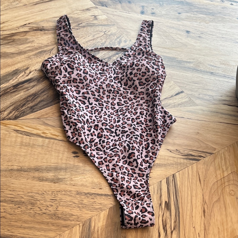 Yandy Blush Leopard Print One-Piece Swimsuit